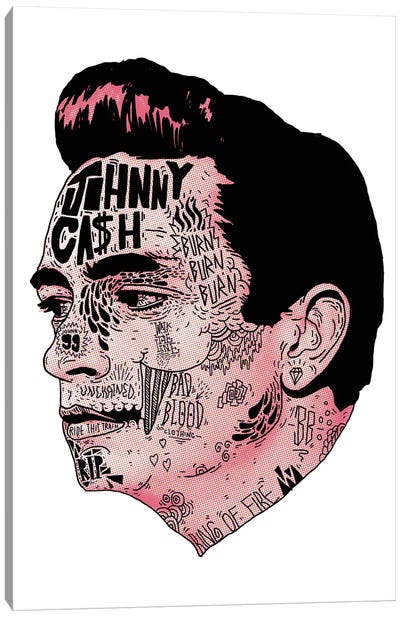 Johnny Cash Canvas Art Print - Nick Cocozza