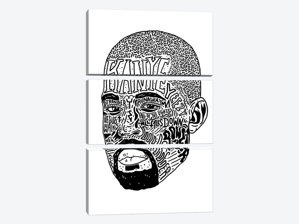Kanye II by Nick Cocozza 3-piece Canvas Print