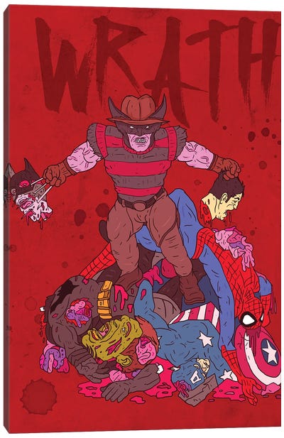Wrath Canvas Art Print - Freddy Krueger