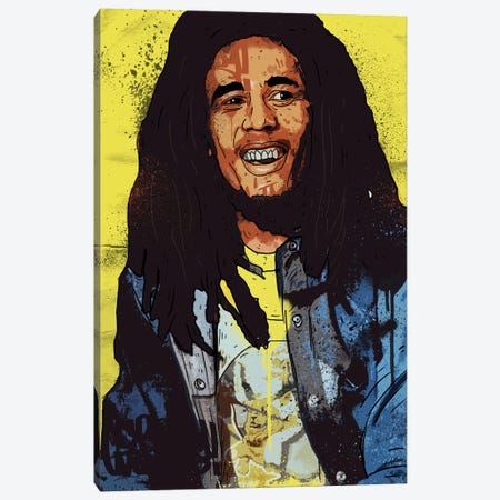 Bob Marley Canvas Print #CZA9} by Nick Cocozza Canvas Wall Art