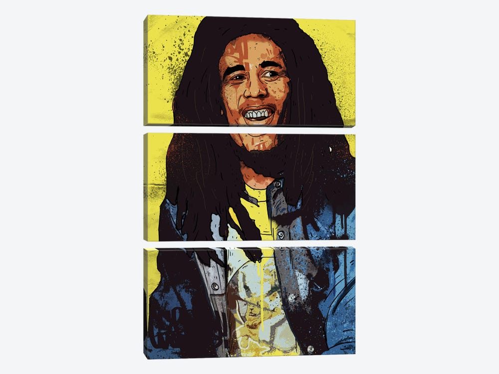 Bob Marley by Nick Cocozza 3-piece Canvas Wall Art