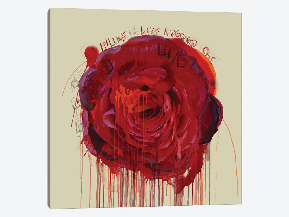 Red Red Rose by Czar Catstick 1-piece Canvas Art