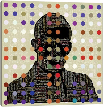 Turing Code Canvas Art Print - Cream Art