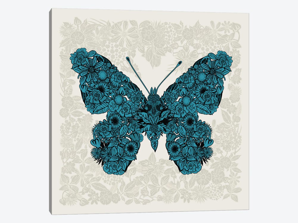 Butterfly Blue by Czar Catstick 1-piece Canvas Wall Art