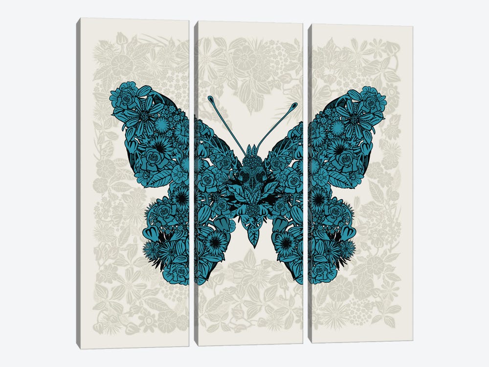 Butterfly Blue by Czar Catstick 3-piece Canvas Wall Art