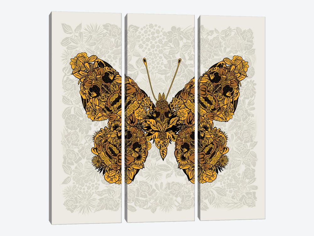 Butterfly Gold by Czar Catstick 3-piece Canvas Art Print