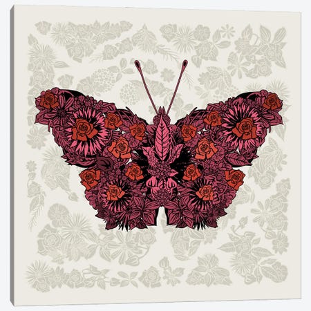 Butterfly Red Canvas Print #CZC127} by Czar Catstick Canvas Art