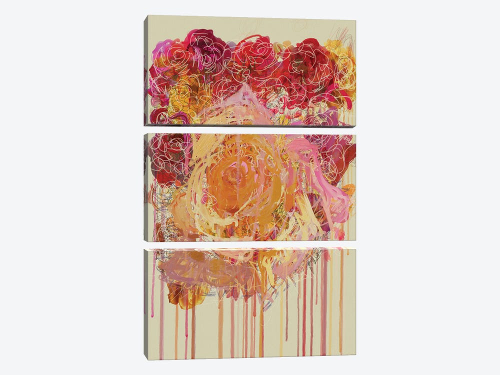 Les Fleurs I by Czar Catstick 3-piece Art Print