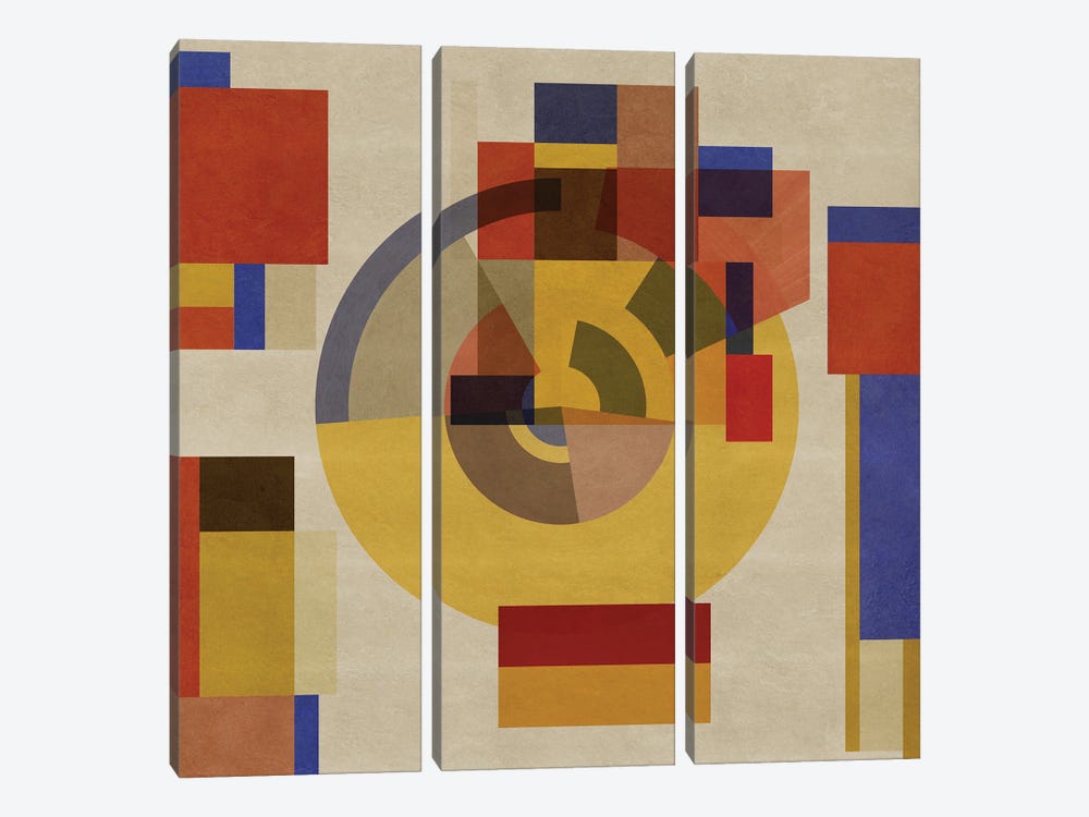 Making Shapes Square II by Czar Catstick 3-piece Canvas Art Print