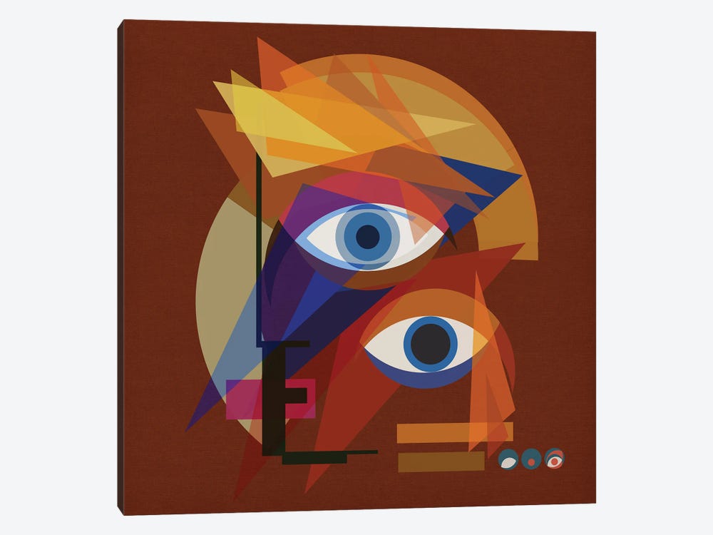 Bauhaus Bowie - Red by Czar Catstick 1-piece Canvas Print