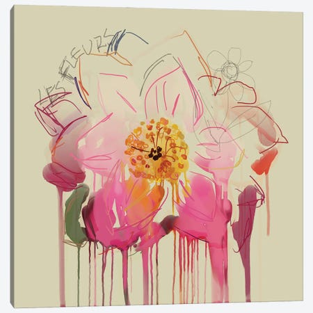 Pink Petals Canvas Print #CZC94} by Czar Catstick Canvas Art Print