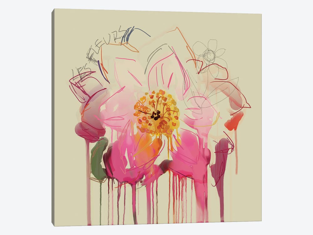 Pink Petals by Czar Catstick 1-piece Canvas Art Print
