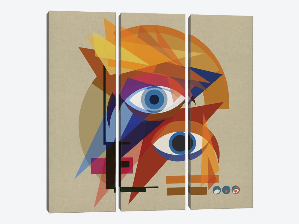 Bauhaus Bowie by Czar Catstick 3-piece Canvas Art