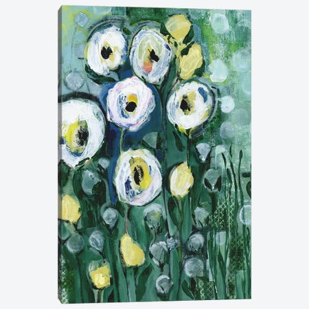 Modern White Floral II Canvas Print #DAA11} by Tara Daavettila Canvas Artwork