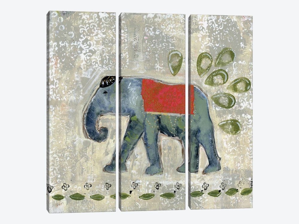 Global Elephant IV by Tara Daavettila 3-piece Canvas Art Print