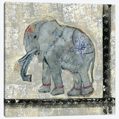 Global Elephant V Canvas Print #DAA5} by Tara Daavettila Art Print