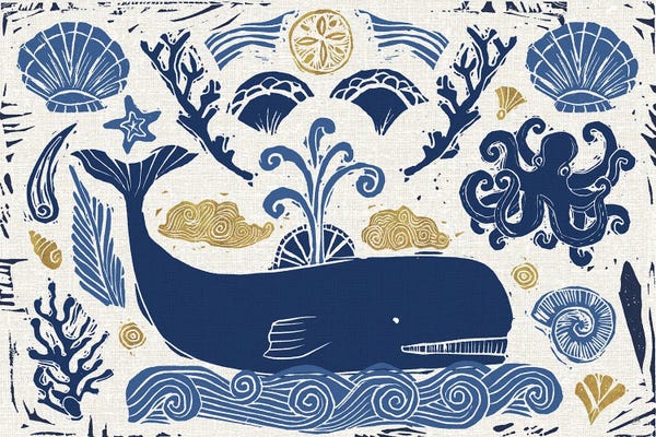 Whales: Primitive Sea I by Daphne Brissonnet