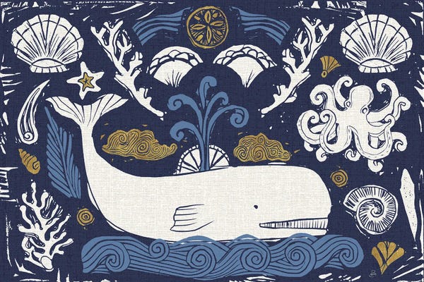 Whales: Primitive Sea I Dark by Daphne Brissonnet