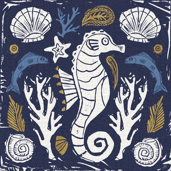 Seahorses: Primitive Sea VI Dark by Daphne Brissonnet