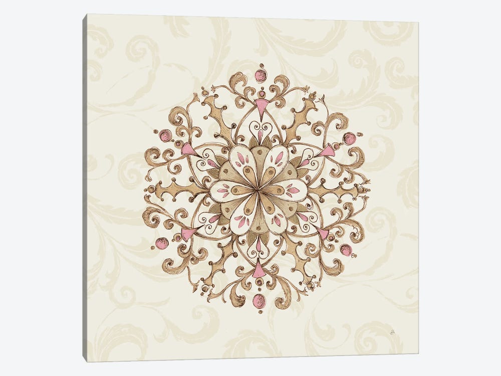 Elegant Seasonal Snowflake III by Daphne Brissonnet 1-piece Canvas Print