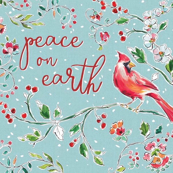 Cardinals: Holiday Wings VI Blue by Daphne Brissonnet