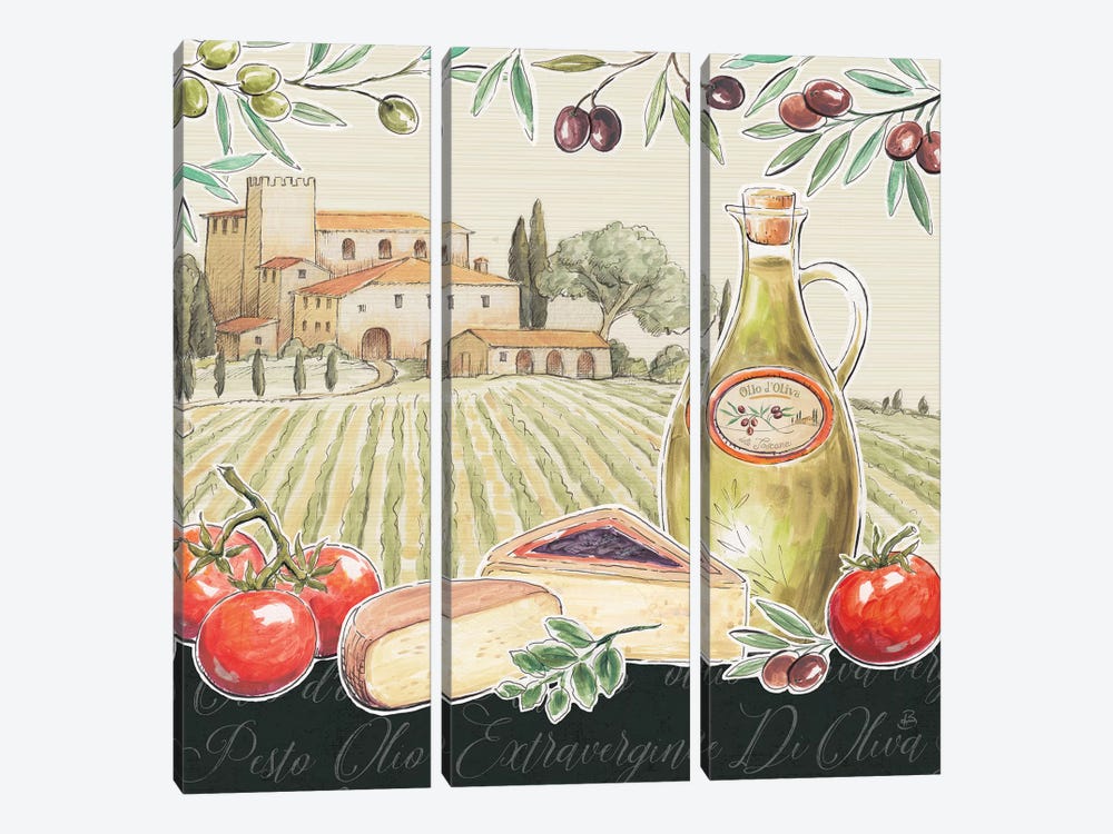 Tuscan Flavor III by Daphne Brissonnet 3-piece Canvas Print