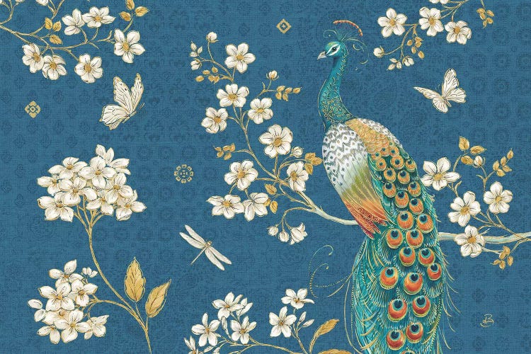 Ornate Peacock II Blue