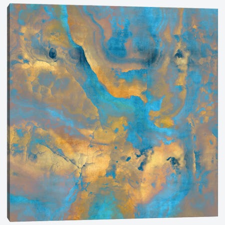 Stone with Turquoise and Gold Canvas Print #DAC103} by Danielle Carson Canvas Art