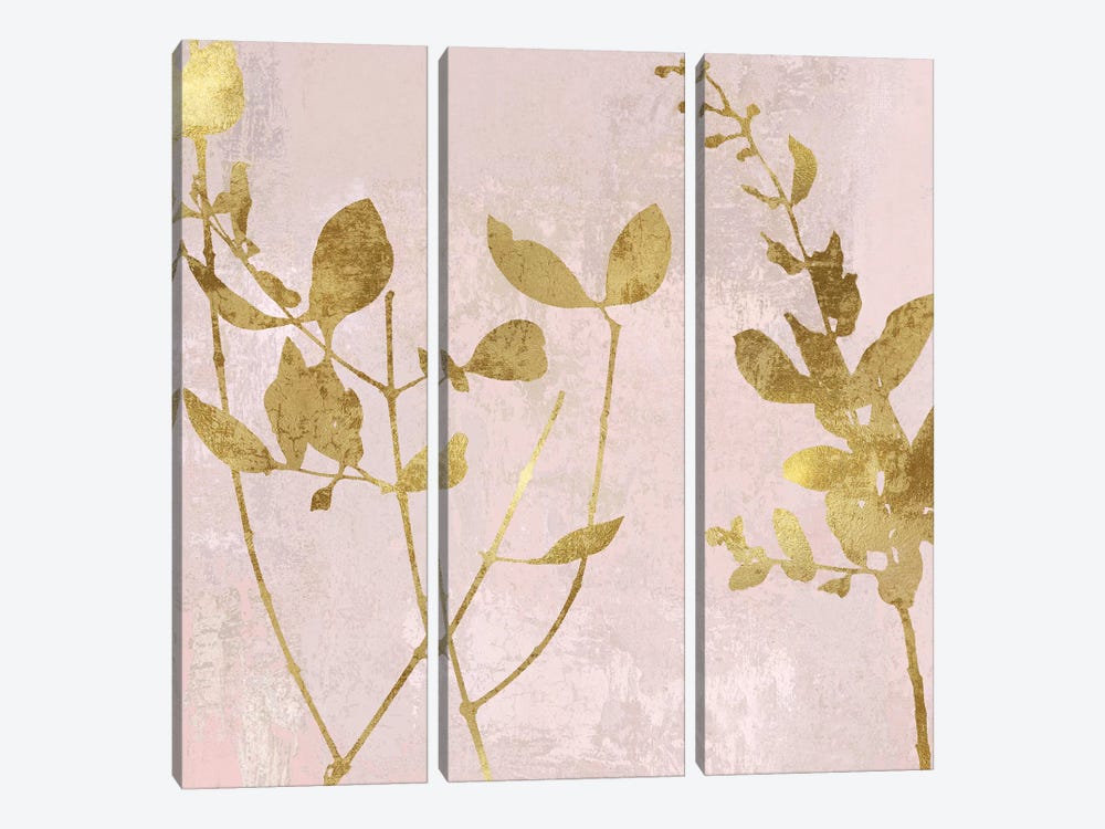 Nature Gold on Pink Blush II by Danielle Carson 3-piece Canvas Art Print