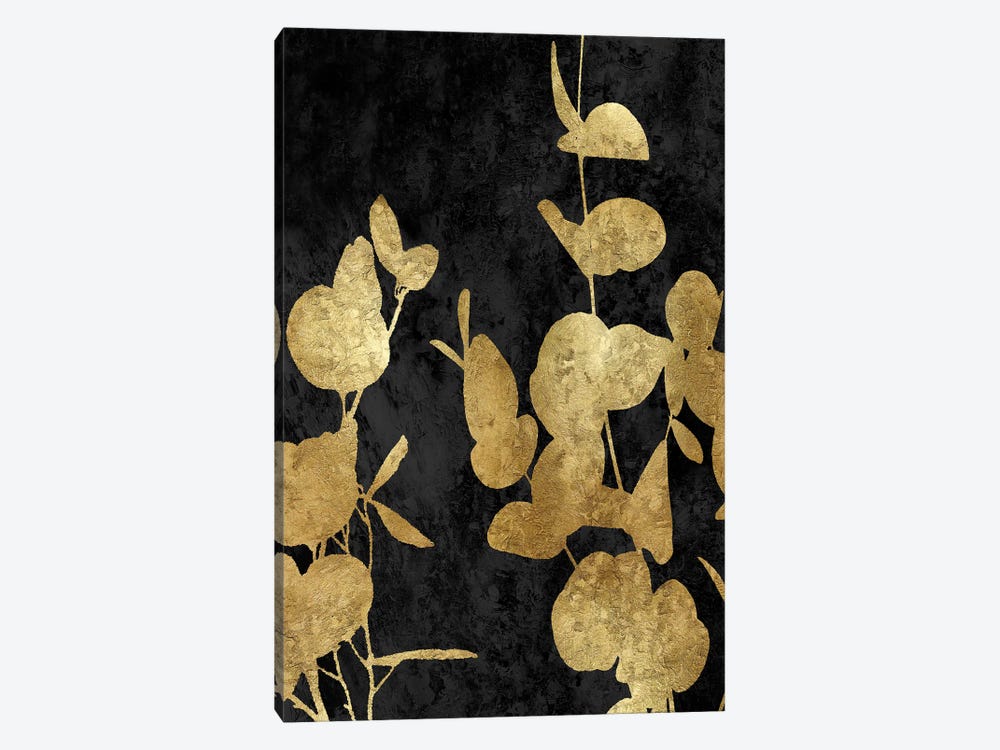 Nature Panel Gold On Black I 1-piece Canvas Artwork