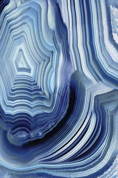 Large Modern Art - Canvas Prints: Agate Indigo I by Danielle Carson