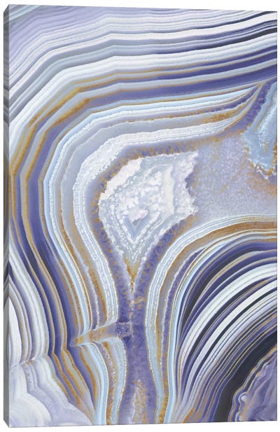 Agate Flow I Canvas Art Print - Gray & Purple Art