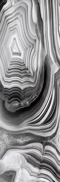 Large Black & White Art - Canvas Prints: Agate Panel Grey I by Danielle Carson