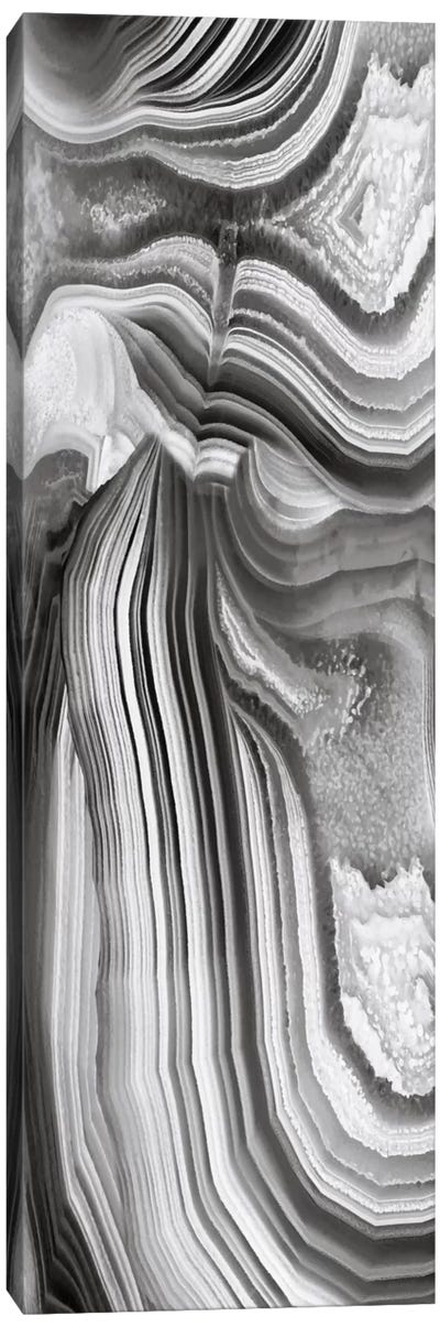 Agate Panel Grey II Canvas Art Print - Agate, Geode & Mineral Art