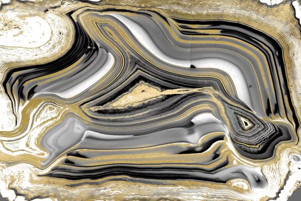 Black & White & Gold: Elegant Agate I by Danielle Carson
