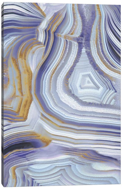 Agate Flow II Canvas Art Print - Gray & Purple Art