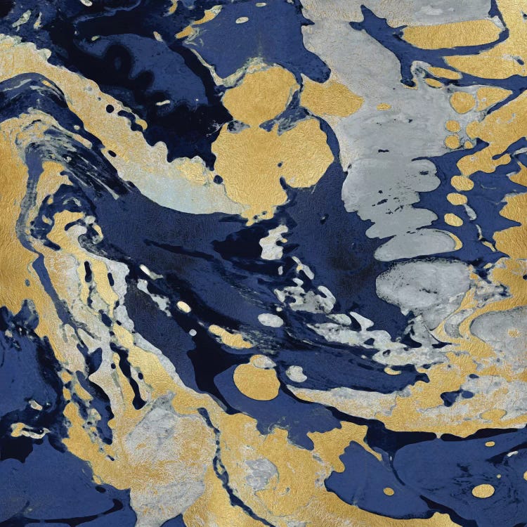 Marbleized In Gold And Blue II by Danielle Carson wall art