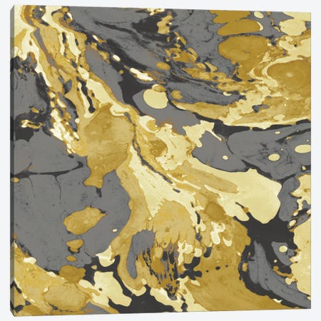 Marbleized In Gold And Grey I Canvas Print #DAC34} by Danielle Carson Canvas Art Print