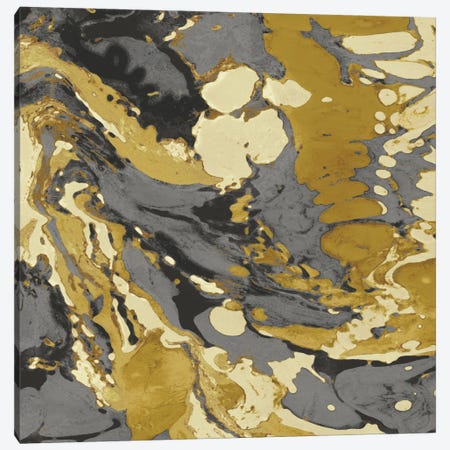 Marbleized In Gold And Grey II Canvas Print #DAC35} by Danielle Carson Canvas Print