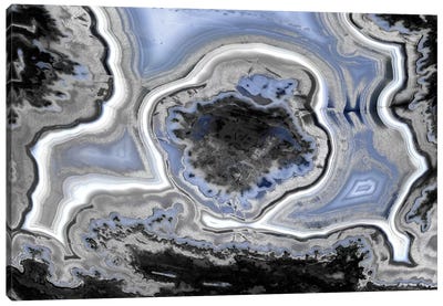 Steel Blue Agate Canvas Art Print - Agate, Geode & Mineral Art