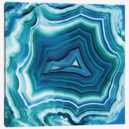 Agate In Aqua Canvas Print #DAC4} by Danielle Carson Art Print