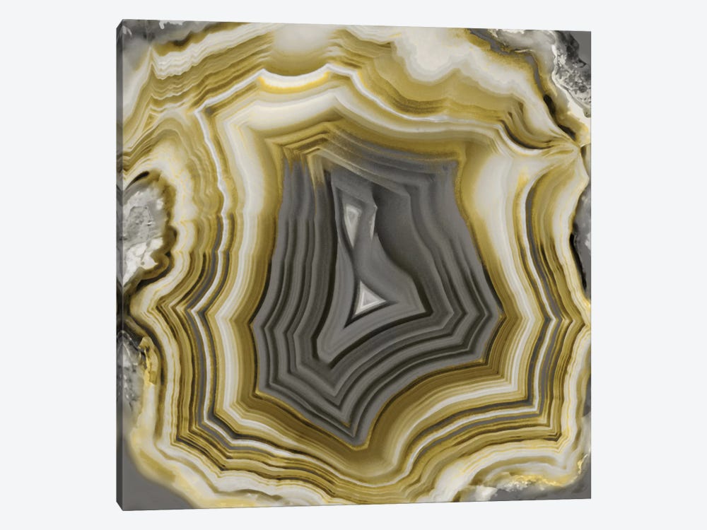Agate In Gold & Grey by Danielle Carson 1-piece Canvas Wall Art