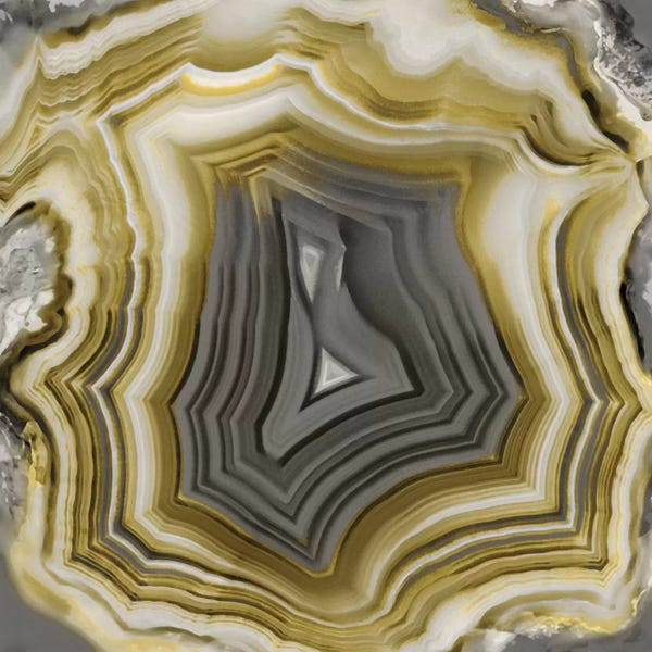 Agates, Geodes & Minerals: Agate In Gold & Grey by Danielle Carson