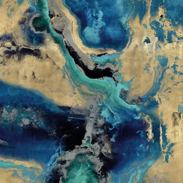Stone With Blue And Gold