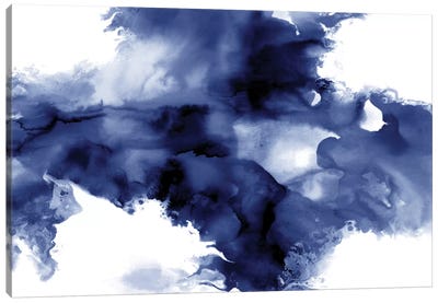 Derive In Indigo I Canvas Art Print - Blue Abstract Art