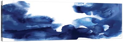 Movement In Indigo Canvas Art Print - Blue & White Art