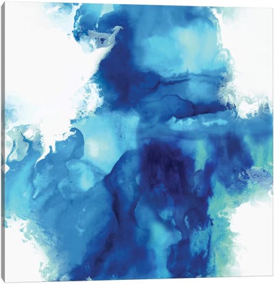 Ascending In Blue I Canvas Art Print - Blue & White Art