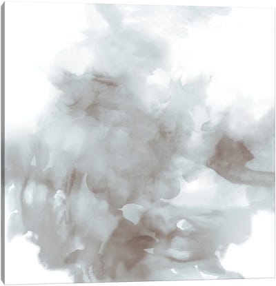 Derive In Grey II Canvas Art Print - Gray & White Art