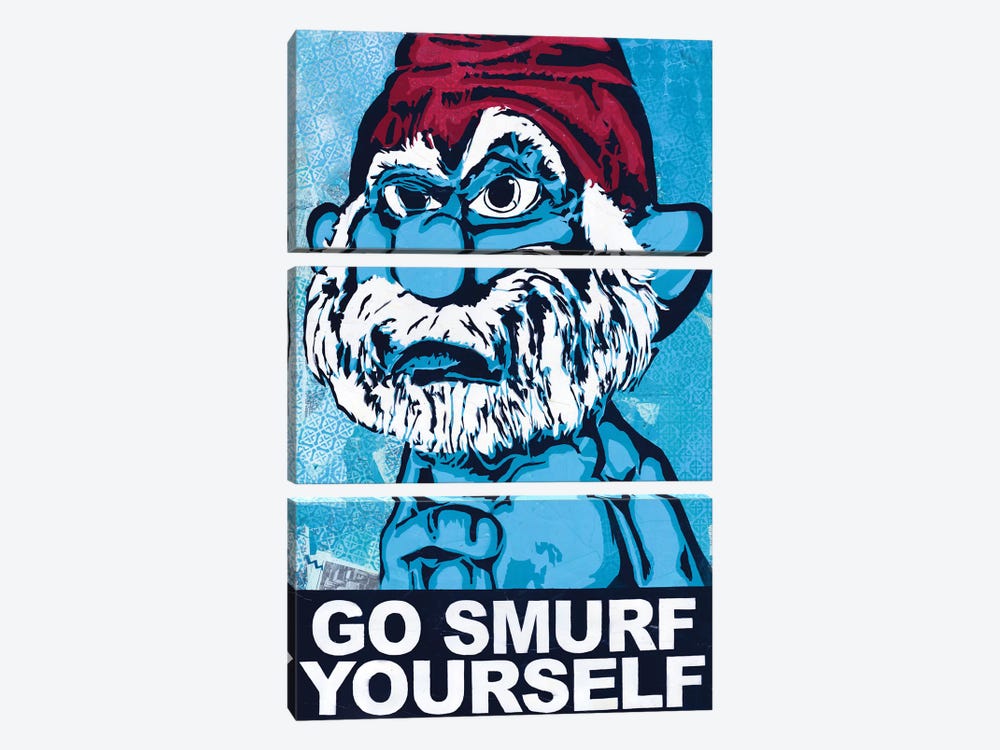 Go Smurf Yourself by Dakota Dean 3-piece Canvas Art Print