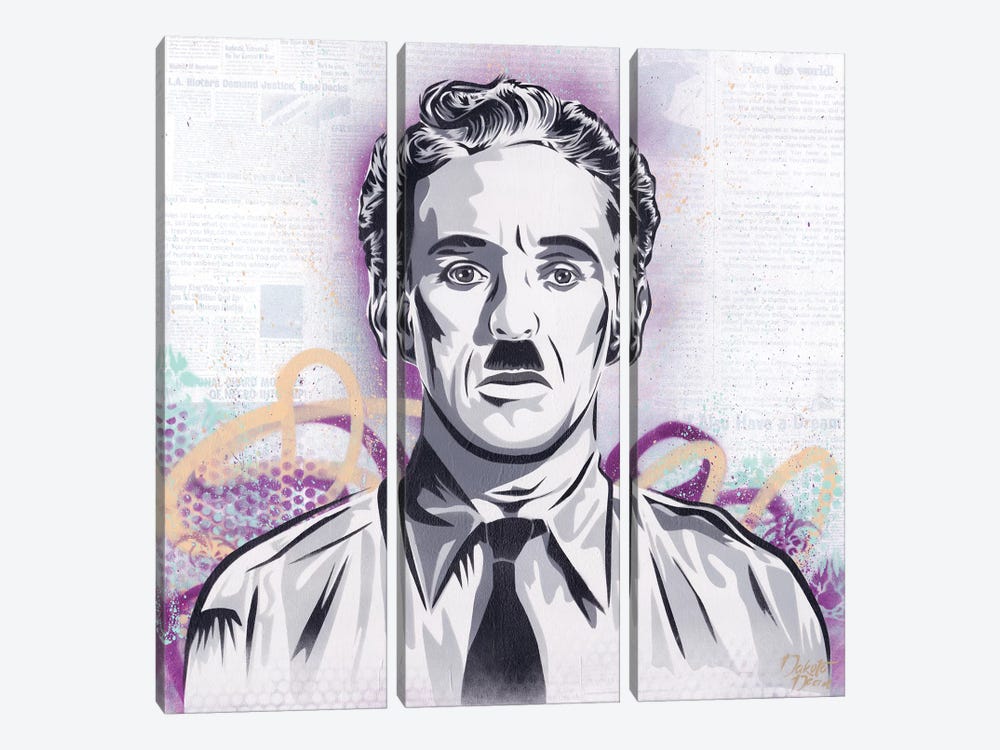 Chaplin - The Great Dictator by Dakota Dean 3-piece Canvas Wall Art